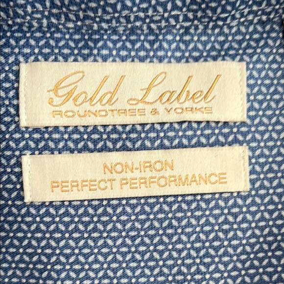 Roundtree & Yorke Blue Dress Shirt Classic Style - Picture 4 of 11